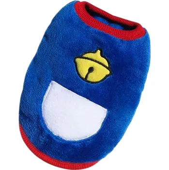 Obleček pro psa Zimní obleček pro psa velikost XL 4.5–6 kg 50 cm hrudník 40 cm záda Teplý tmavě modrý overal s motivem rolničky Pohodlné zimní oblečení pro psy