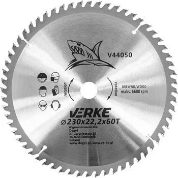 Pilový kotouč VERKE Pilový kotouč s SK plátky 230x22,2mm 60 zubů + redukce 16/20mm