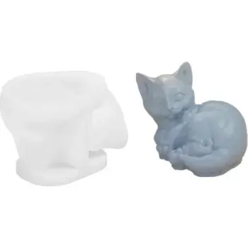 Svíčka Silikonová formička na svíčku ve tvaru kočky Forma na výrobu svíček mýdla čokolády a originálních dekorací pro domácí tvoření modrá