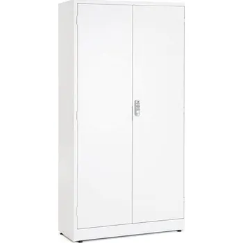 Šatní skříň Kovová skříň SAFE, elektronický zámek, 1900x1000x400 mm, bílá