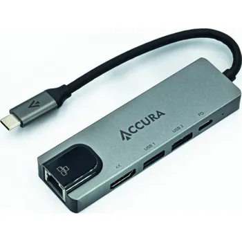 USB hub Accura USB-C 5v1 1x USB-C PD 100W 1x USB 3.0 1x USB 2.0 1x HDMI 1x RJ45