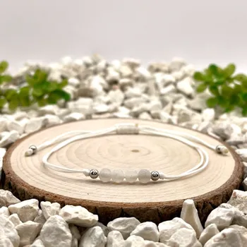 Náramek Certom Provázkový náramek achát bílý matný 0385