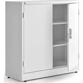 Šatní skříň Kovová skříň SAFE, elektronický zámek, 1000x1000x400 mm, bílá