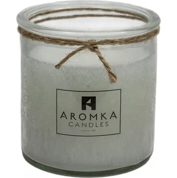 Svíčka AROMKA Přírodní vonná svíčka palmová, Čisté prádlo, 250 ml, Recyklované sklo