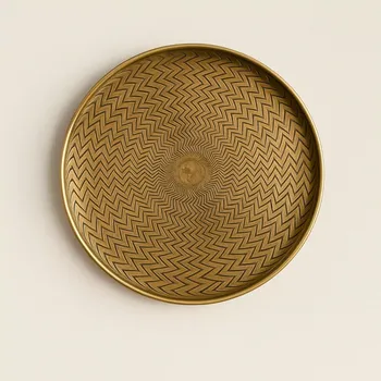 House Doctor Rattan Podnos 20 cm Zlatě mosazná