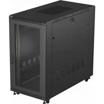 Počítač Lanberg 19" 22U 600x1200 černá stojící racková skříň s perforovanými dvířky (ploché balení)