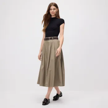 Dámská sukně Reserved - Midi sukně s páskem - zelená - 697EH-87X - 697EH-87X-L