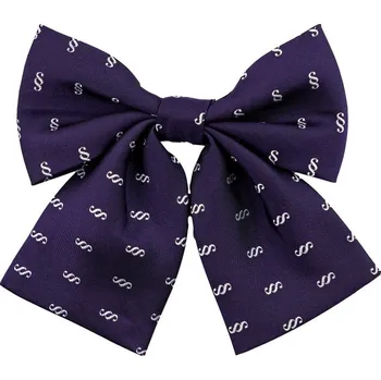 Kravata Bubibubi Tmavě fialový dámský motýlek s paragrafy