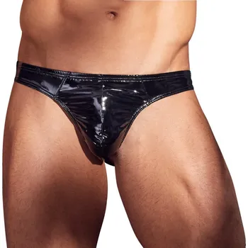 Pánské erotické prádlo Black Level Men Vinyl G-String RIO černá pánská tanga M