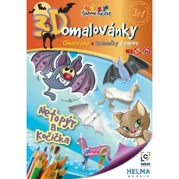 omalovánky 3D omalovánky - Netopýr a kočička, 1 ks