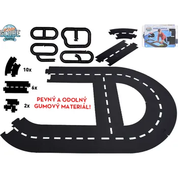 Figurka Kids Globe Traffic autodráha gumová obvod 307,5 cm