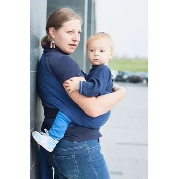 Šátek na nošení dítěte Šátek na nošení dětí Storchenwiege, vzor Leo modrý 5,2m