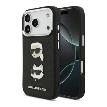 Pouzdro na mobilní telefon KARL LAGERFELD kryt pro IPHONE 17 Pro KLHCP17LPSFDHPOK (FW Grained PU W/ K&C Heads Pin & Logo) černý - Karl Lagerfeld + zdarma možnost vyzkoušet a vrátit zboží do 30 dní