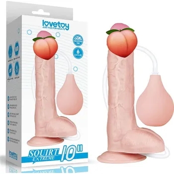 Dildo LoveToy Squirt Extreme Dildo 10" (25 cm), realistické stříkající dildo
