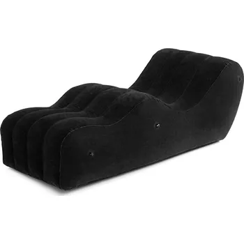 Erotický nábytek Bedroom Fantasies The Lounger Inflatable Bench (Black), nafukovací lehátko s kroužky na pouta