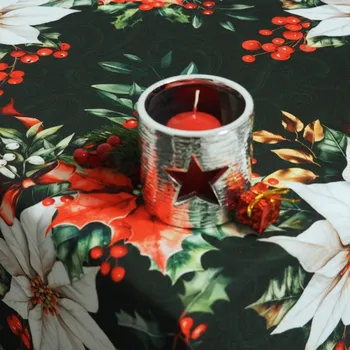 ubrus Ubrusy a běhouny Vánoční růže - zelené 120x140 Vypalovaná vlnka