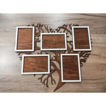 Rám na obraz Rámeček na fotky srdíčko Ořech (mořidlo) Ořech (mořidlo)