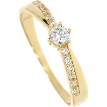 Prsten Zlatnictví Helios Zlatý zásnubní prsten s překřížením Velikost: 60, Váha: 1,65g