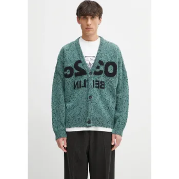 Dámský svetr Kardigan s příměsí vlny 032C 'Selfie' zelená barva, F25.URK.1612.450, XL, 67X