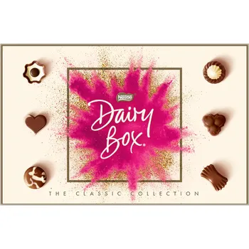 Bonboniéra Nestlé Dairy Box výběr čokoládových lanýžů a pralinek 322 g