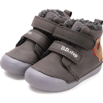 Dívčí kozačky Zimní kožené boty D.D.step W066-52525B Khaki 23
