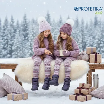 Dívčí tenisky Protetika - zimné barefoot topánky s membránou PRO-TEX BEKA purple - zateplené Veľkosť: 19