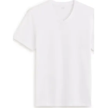 Celio Bavlněné tričko Debasev 1128130 Bílá XL