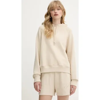 Dámská mikina Mikina Armani Exchange dámská, béžová barva, s kapucí, s aplikací, XW000157 AF11852 XW000157.AF11852 01X, vel. S