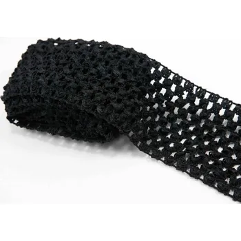 Textilní guma Ozdobná síťovaná pruženka Tutu - černá - šířka 7 cm