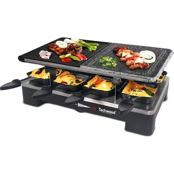 Kuchyňský gril Techwood TRGP9010 raclette gril s kamennou deskou