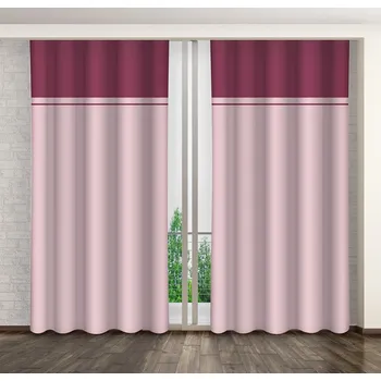 Závěs Hotové dekorační závěsy s řasící páskou růžové barvy Délka: 250 cm