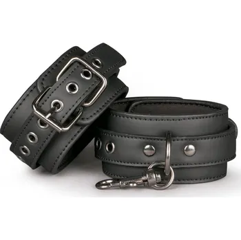 Easytoys Fetish Collection Black Leather Ankle Cuffs černá kožená pouta na kotníky