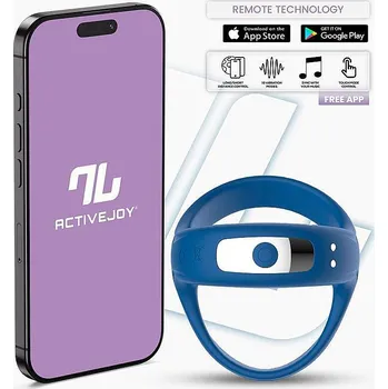 Intoyou App Series Rank Vibrating Ring (Blue), vibrační erekční kroužek s aplikací