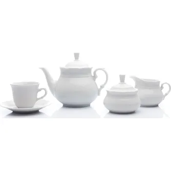 Thun 1794 Čajová souprava, český porcelán, Natálie, bílá, Thun, 15 d.