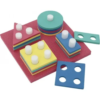 Dřevěná hračka KÖCK SPORT Geometrické tvary EVA pěna, navlékací