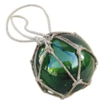 SEA Club Rybářská skleněná koule v síťce, zelená, Ø: 7,5cm