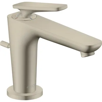 Vodovodní baterie Axor Citterio C - Páková umyvadlová baterie 90 CoolStart s odtokovou soupravou, kartáčovaný nikl 49010820