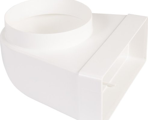Dalap PVC redukce 90° z kulatého na hranaté potrubí Ø 125 mm / 204x60 mm