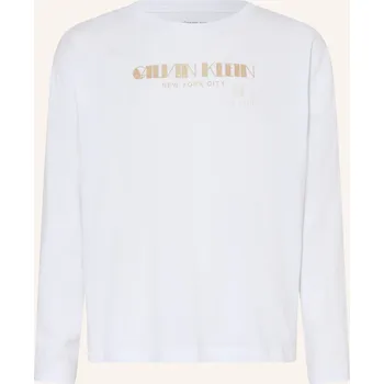 Dámské tričko Calvin Klein Dívčí Dlouhé Rukávy, bílá, 176