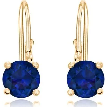 Šperk JVD Něžné pozlacené náušnice s modrými zirkony SVLE0620XH2GM00 1,3 x 0,6 cm + 2 měsíce na vrácení zboží