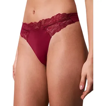 Souprava dámského spodního prádla Tanga CK QF8444 burgundy velikost L-42/44