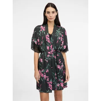 Dámský župan Černý dámský saténový župan ORSAY - Dámské Orsay černá 3069016