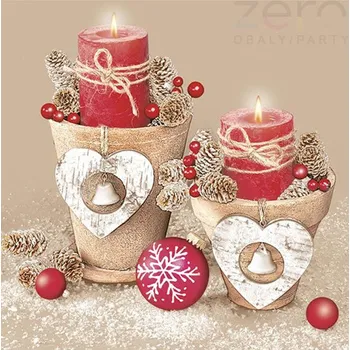 Papírový ubrousek Ubrousky 'Maki' 33 x 33 cm 3N (20 ks) - (Vánoce) vánoční květináče