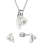 Perlová souprava se zirkony a bílou říční perlou 29075.1B