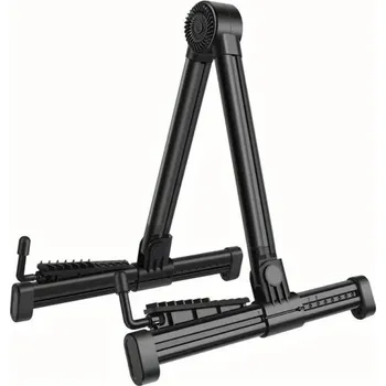 Klasická kytara Skládací kytarový stojan A-rám Kovový přenosný držák pro elektrickou a akustickou kytaru Stabilní opora s protiskluzovými koncovkami