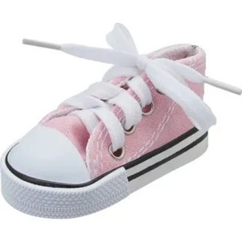 Motodoplněk Barevný dekorativní kryt bočního stojanu motocyklu 7,5 cm Mini bota s tkaničkami Ochranný doplněk a zábavná dekorace na motorku růžová