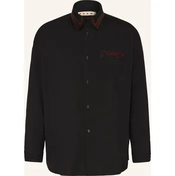 Pánská košile Marni Pánská Košile Comfort Fit, černá / tmavě hnědá, 52