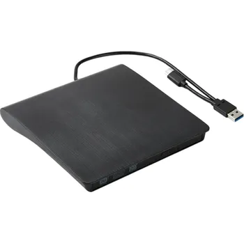 Externí CD/DVD mechanika 14,5 x 14,8 x 1,8 cm USB 3.0/USB-C Plug and Play Vypalovačka pro Windows a Mac OS Přenosná optická jednotka