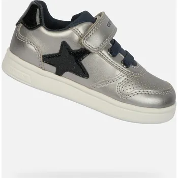 Dívčí tenisky Stříbrné dívčí tenisky Geox Djrock - Holky GEOX černá | šedá | krémová 3450152