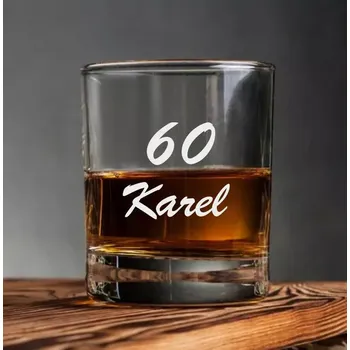 Sklenice Sklenička na whisky "JMÉNO S ČÍSLEM",ks (Do poznámky v nákupním košíku napište požadované jméno a číslo)